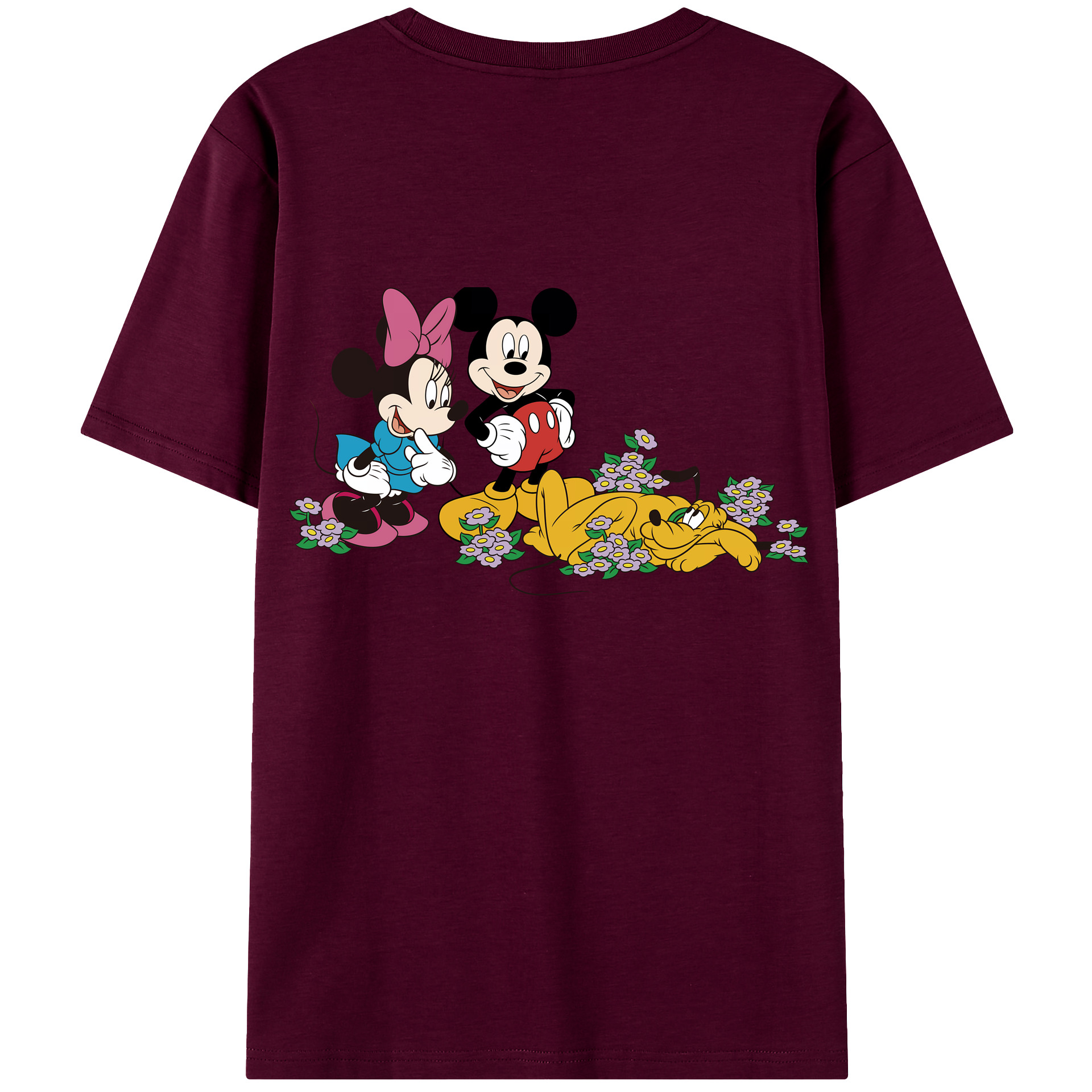 （画像用） ミッキーマウス Mickey Mouse レディース半袖Tシャツ(バックプリント)
